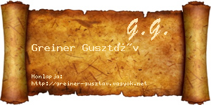 Greiner Gusztáv névjegykártya
